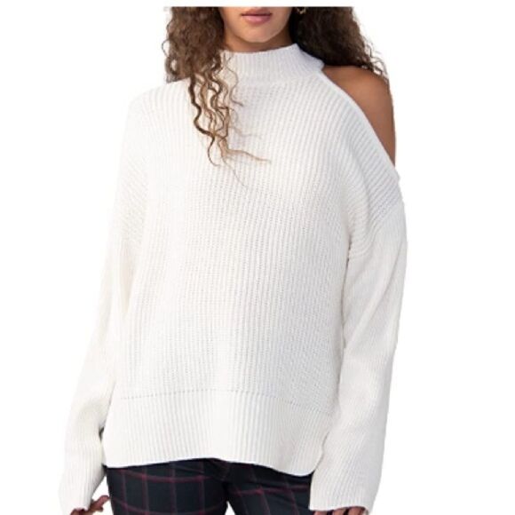 Sanctuary Women's Cut It Out Sweater - pullover women’s size M, cream XS - Picture 5 of 10
